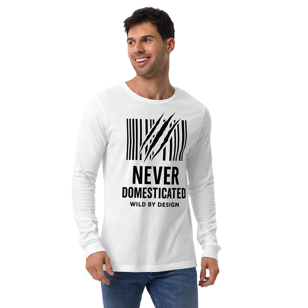 Thumbnail: Never Domesticated – MEN Unisex Long Sleeve Tee