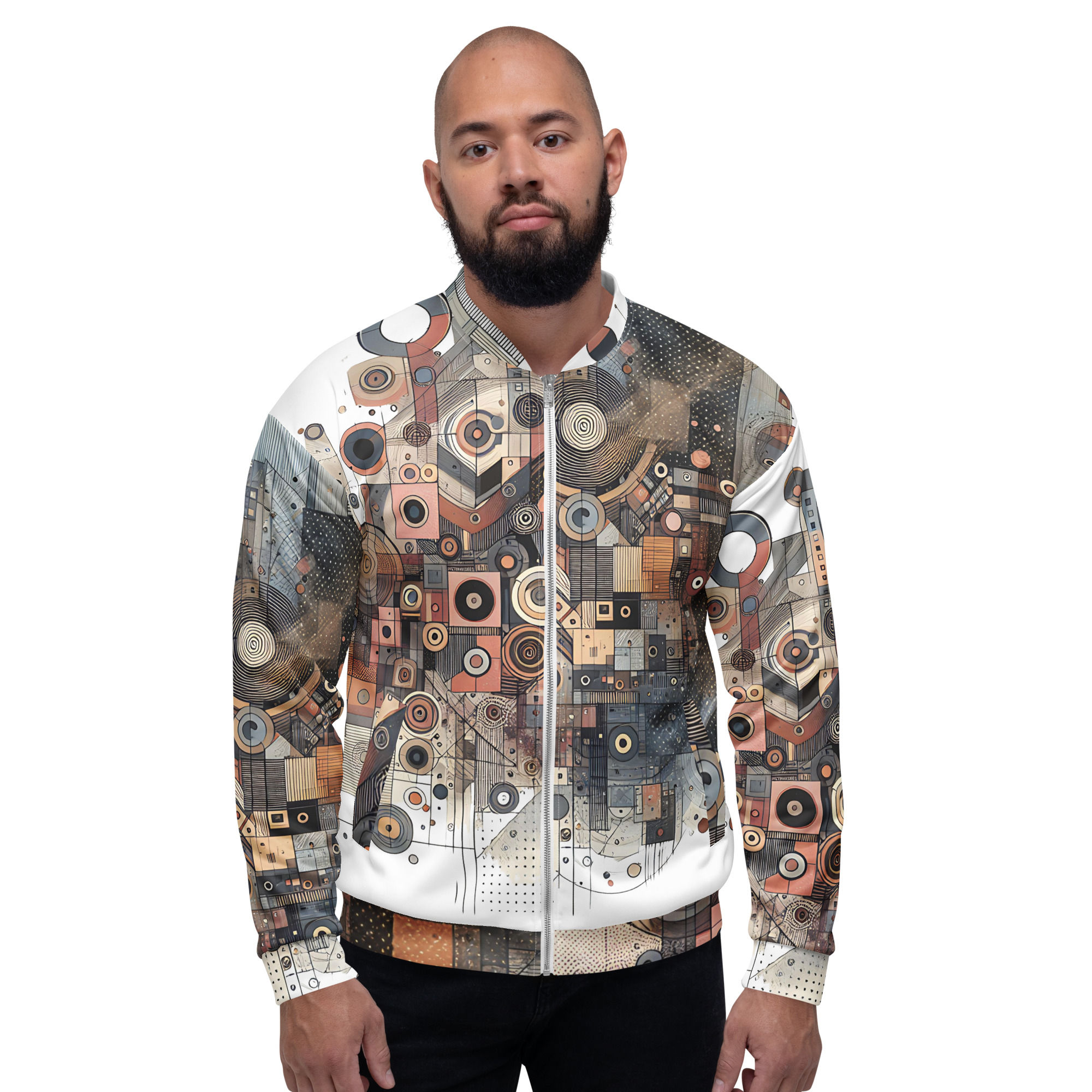 Industrial Rhythm – All-Over Print Unisex Bomber Jacket