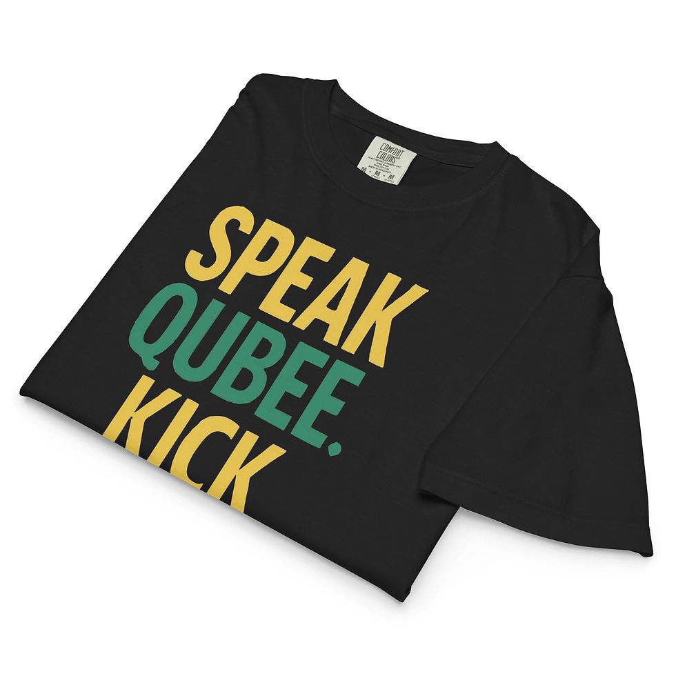 Thumbnail: "Speak Qubee. Kick Goals.” Women’s Boxy Crop Tee