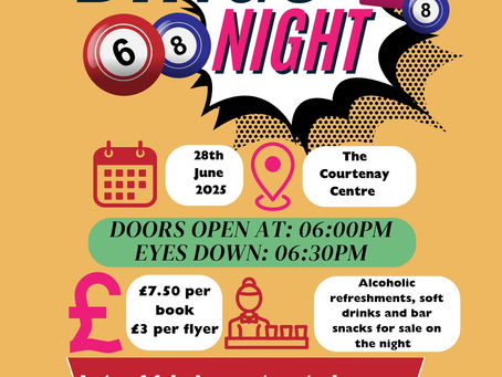 🎉 Prize Bingo Night Set to Raise Funds for The Courtenay Centre 🎉