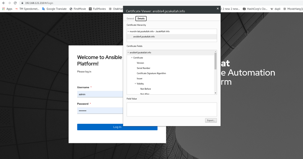 Install SSL Certificates for Ansible Automation Controller and