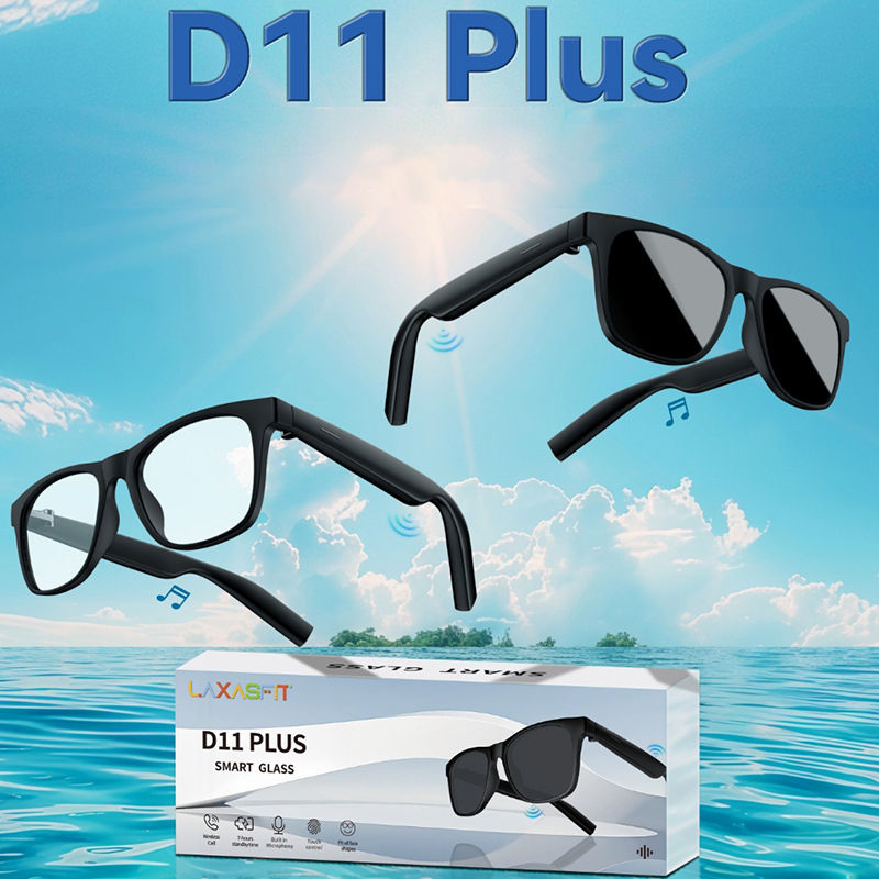 Thumbnail: Lenovo D11 Plus Smart Glasses Bluetooth Audio Sunglasses Black Tech Voice Contro