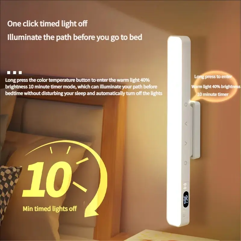 Thumbnail: Touch Table Lamp Magnetic Desk Lamp Bulit-in Rechargeable Battery for Reading Ca