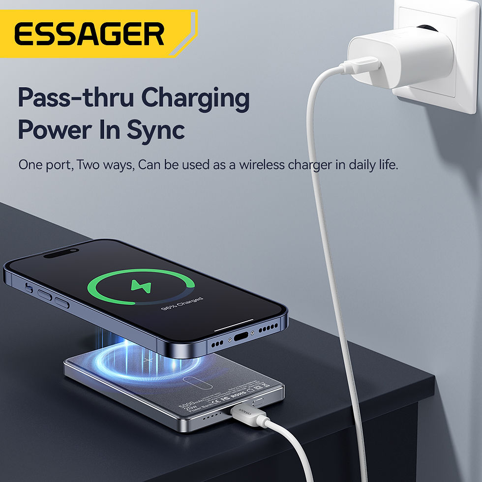 Thumbnail: Essager Thin Wireless Power Bank Magnetic 20W 5000mAh Portable Fast Charging Ext