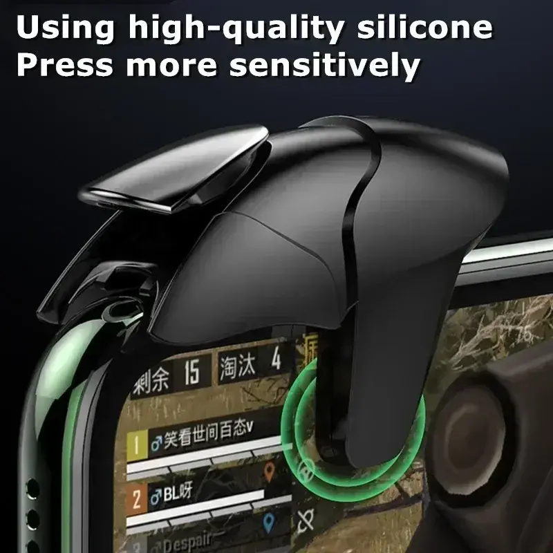 Thumbnail: 1Pair ABS Black Shark Mobile Phone PUBG Game Trigger Aim Shooting L1R1 Key Butto