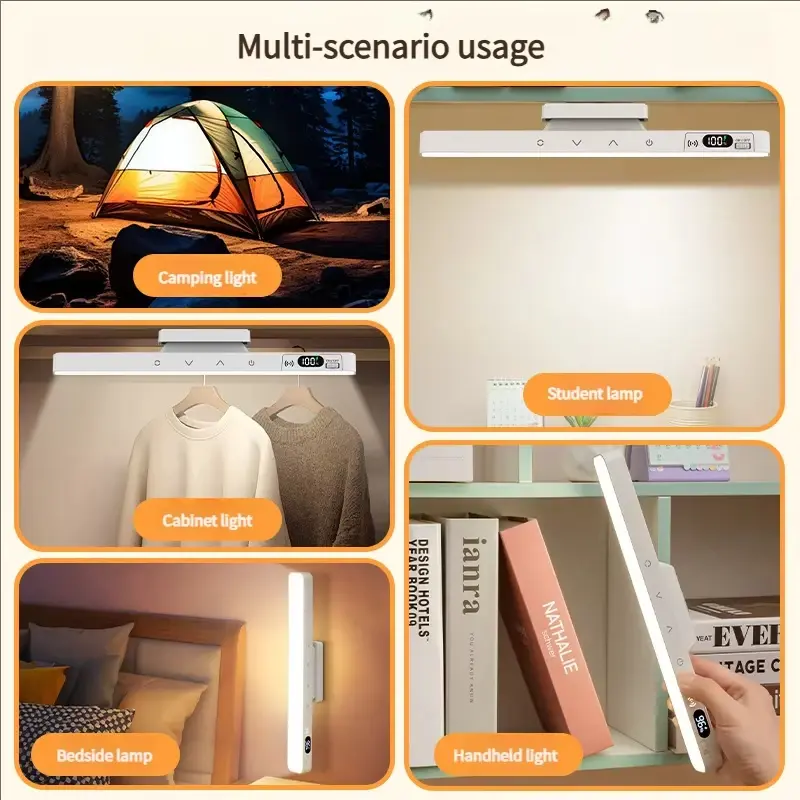 Thumbnail: Touch Table Lamp Magnetic Desk Lamp Bulit-in Rechargeable Battery for Reading Ca