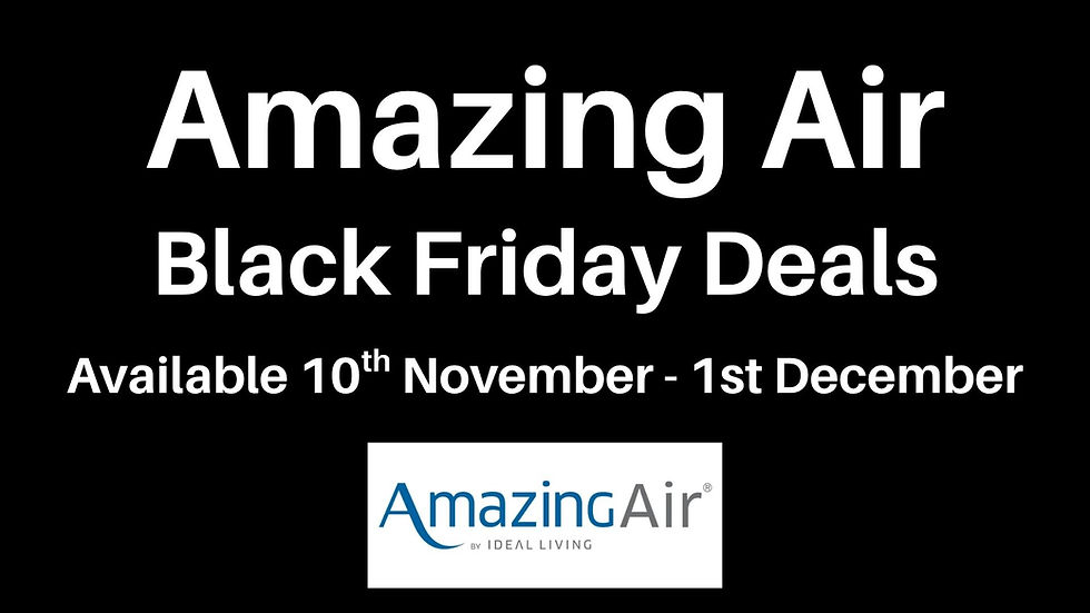 Amazing Air UK & Europe Black Friday Deals banner; available 10th Nov - 1st Dec. Black background, white text, and logo at the bottom.