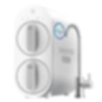 Waterdrop Filter G2P600 reverse osmosis unit. Compact white water filtration unit with two control dials labeled CF and MRO. Features "Waterdrop 600G" text and NSF/ANSI 372 sticker.