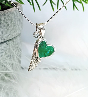 Calon Fach Charm Pendant with feather