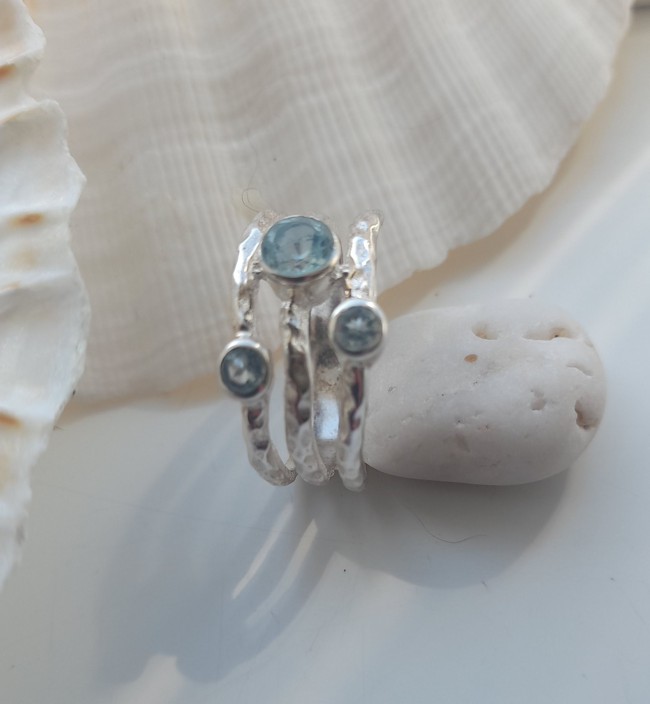 Aquamarine, Sterling Silver Ring
