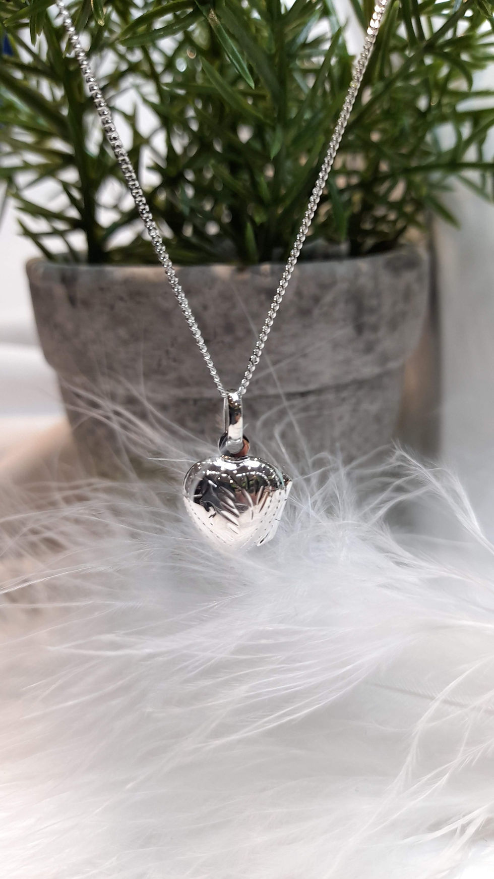 Dainty, Engraved, Sterling Silver Locket