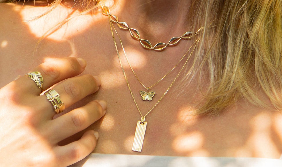 Thumbnail: 9ct Gold Butterfly Pendant and Chain GBP1