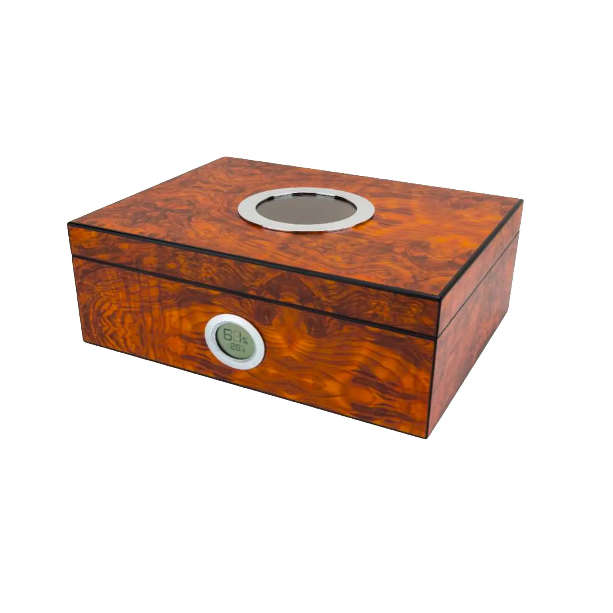 Lubinski Burl Wood Cigar Humidor – premium cedar-lined cigar humidor – Havana Castle Canada