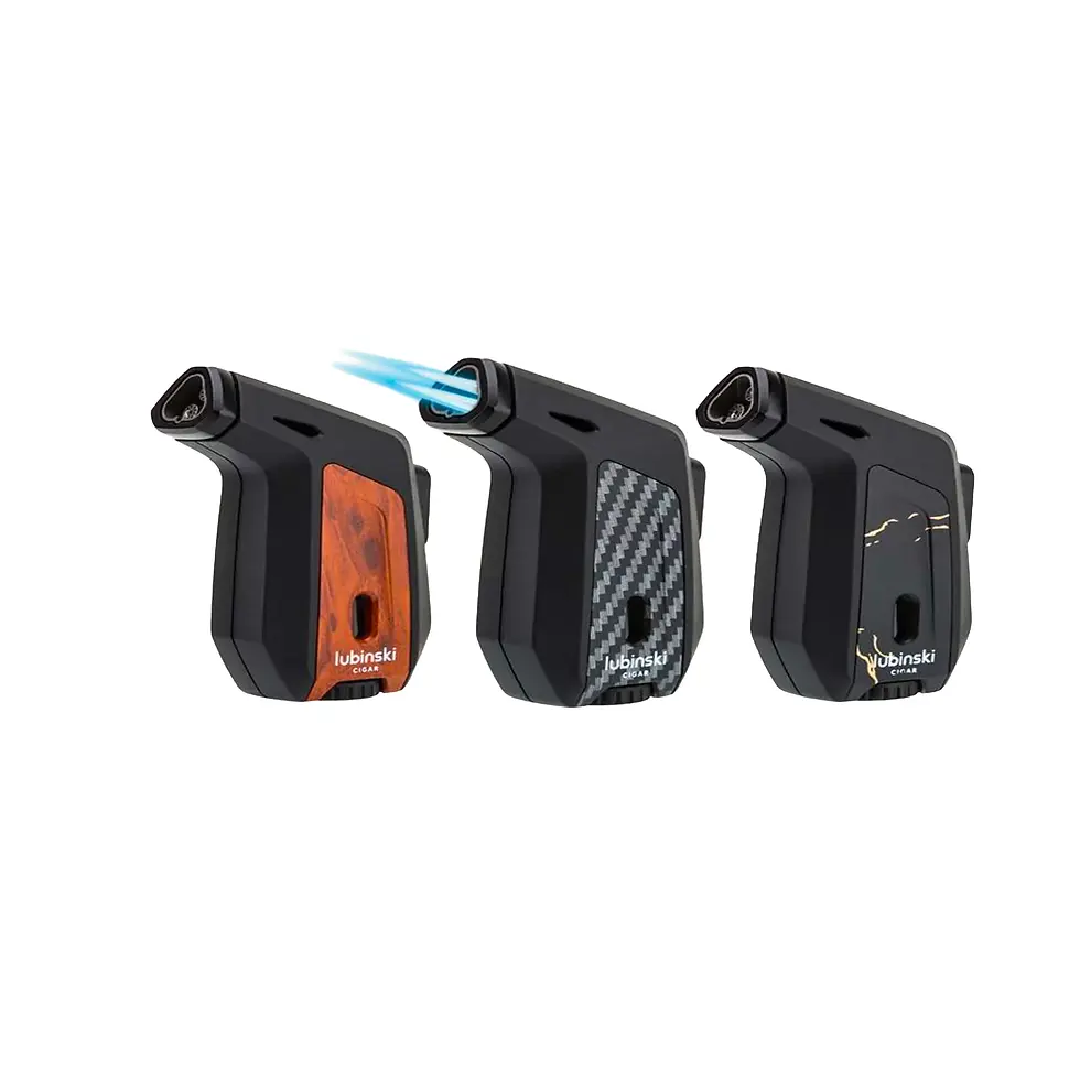Lubinski Triple Jet Angled Cigar Lighter – butane torch lighter for premium cigars – Havana Castle Canada