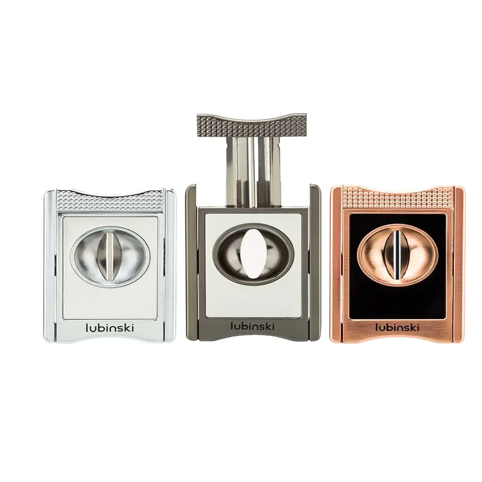 Lubinski V-Cut Pen-Style Cutter with Pouch – premium double blade cigar cutter – Havana Castle Cigars Canada