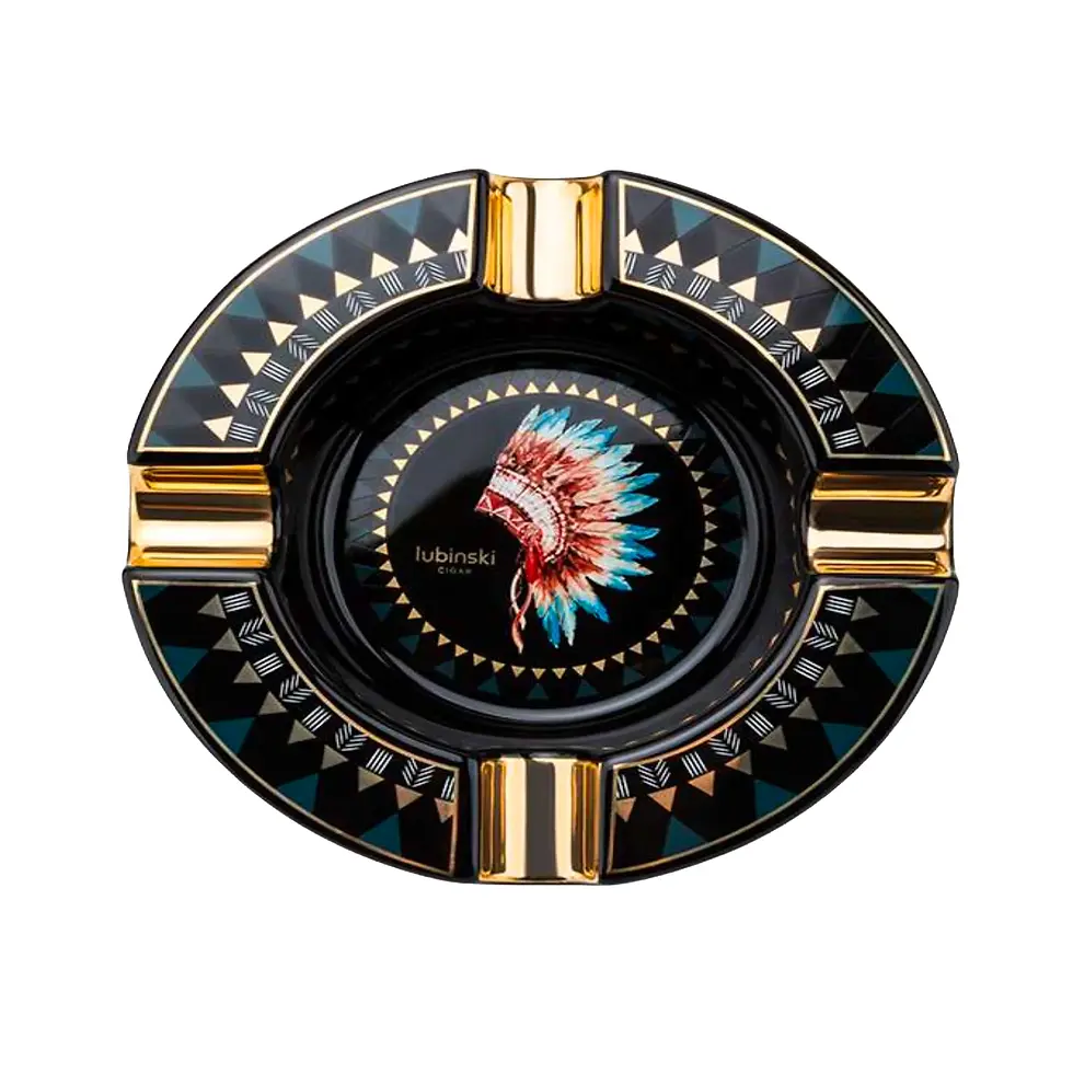 Lubinski Round Cigar Ashtray in Black – cigar ashtray at Havana Castle Cigars