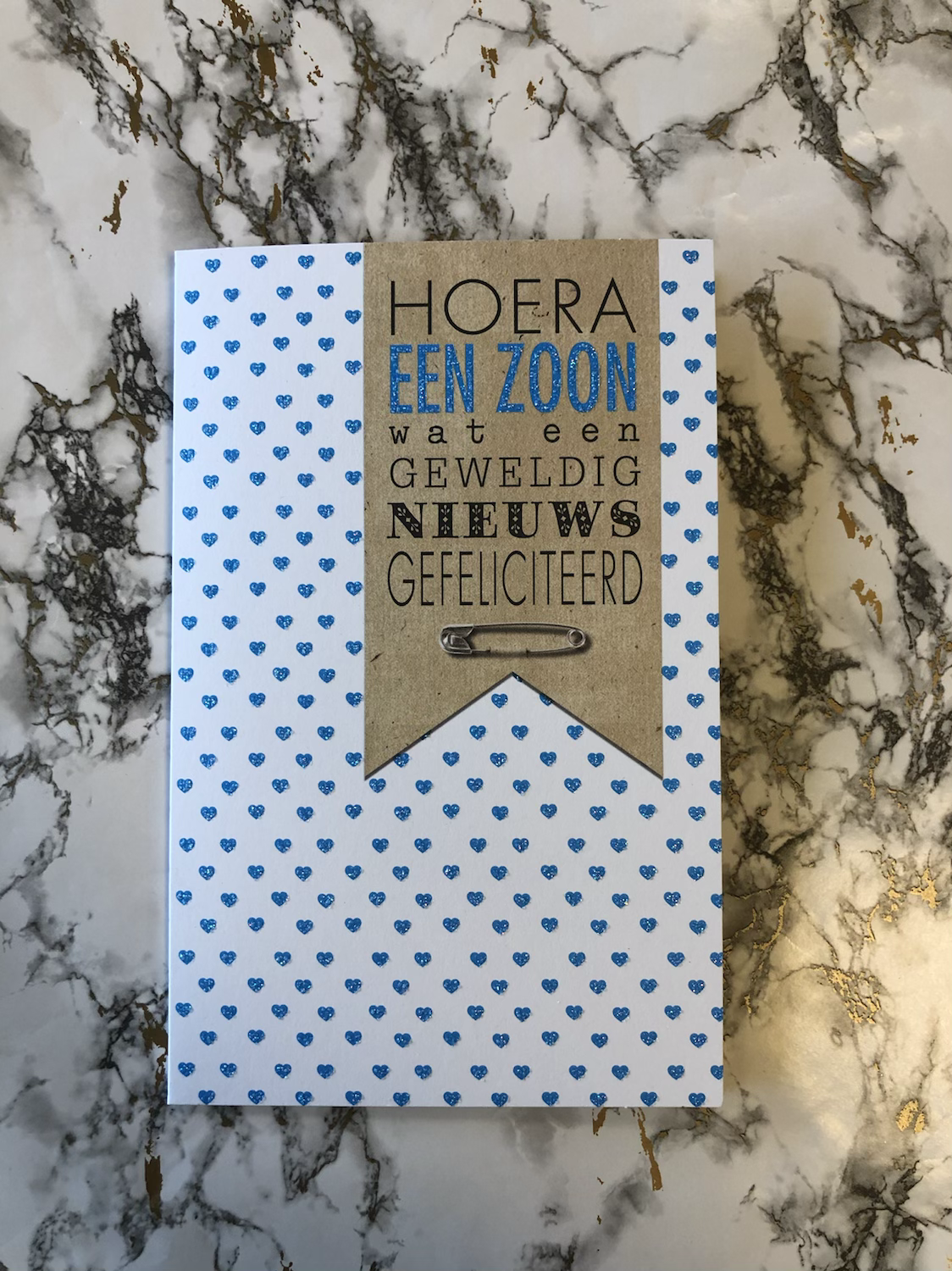 Wenskaart geboorte zoon 