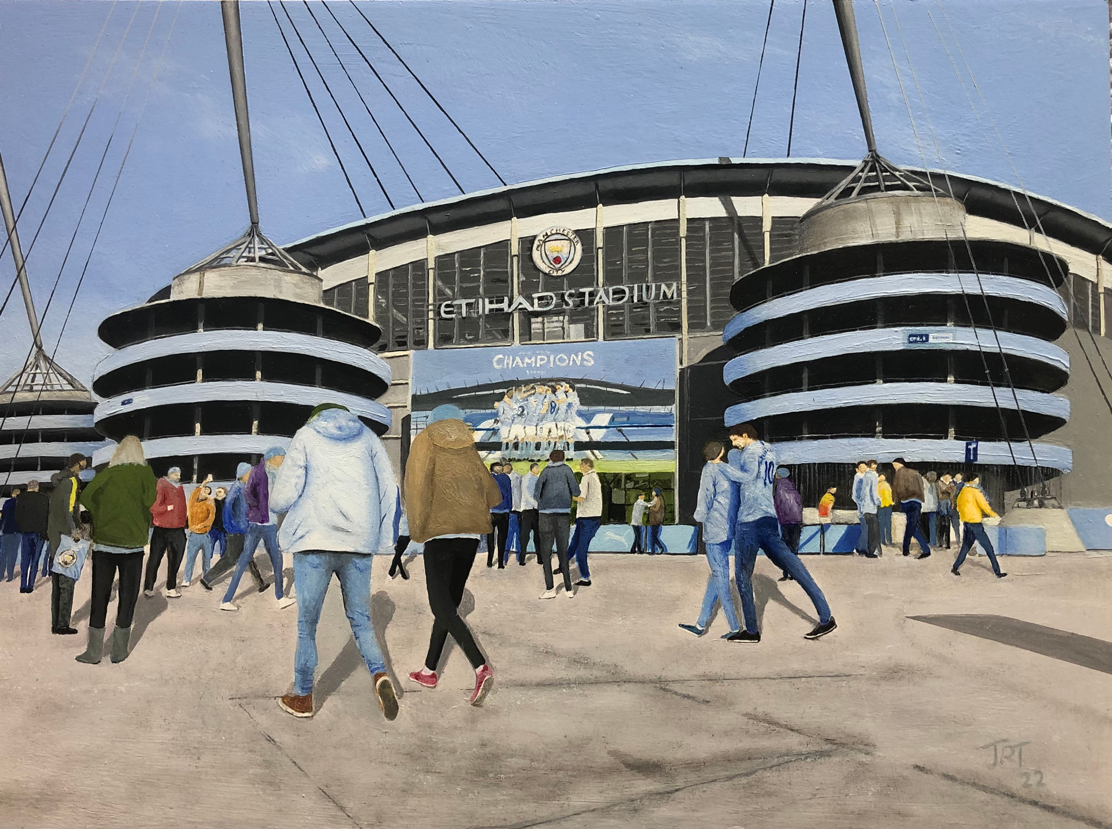 'The Game' oil on panel 12" x 16"