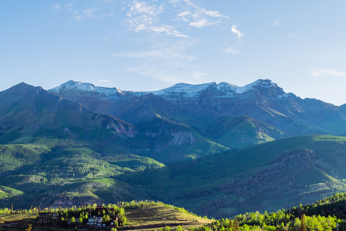 Mountain range with a Colorado home in the foreground near Golden, CO
