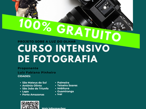 Curso gratuito de fotografia chega a dez cidades dos Campos Gerais com foco em inclusão e formação técnica