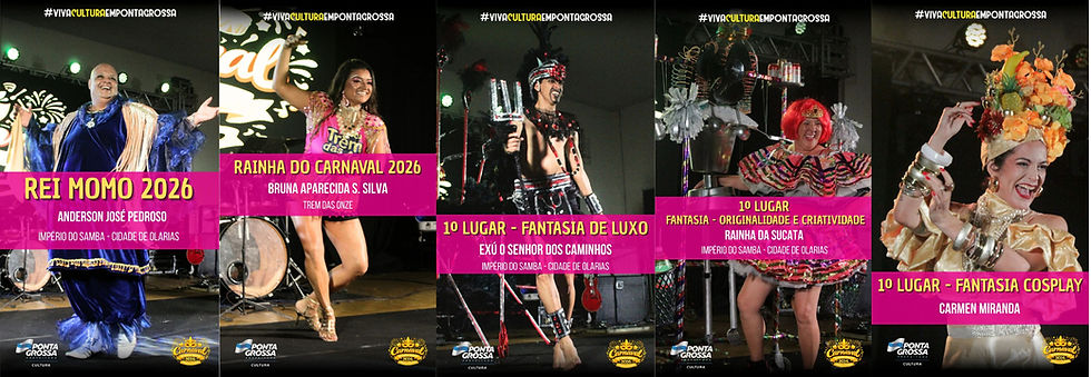 Noite de Carnaval escolhe majestades 2026 e premia fantasias em evento no Cecon