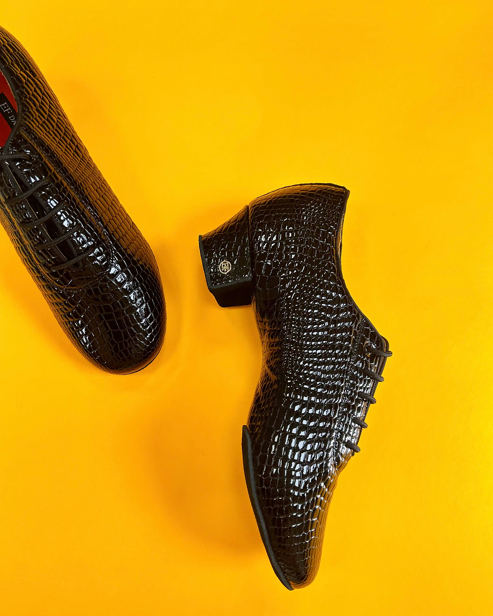 サムネイル： 【403 Model】Black Crocodile Patent | Men’s Latin/Rhythm Dance Shoes 