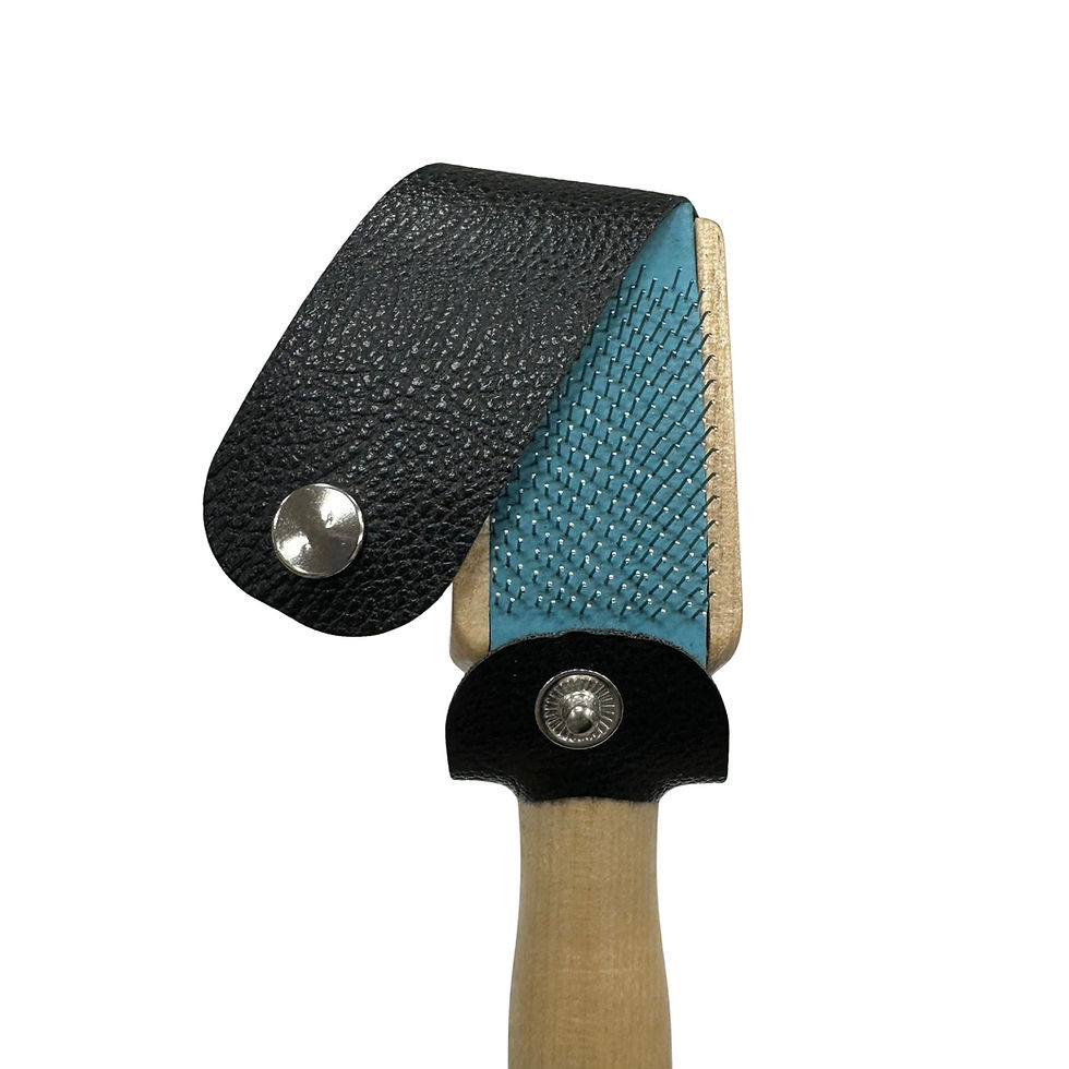 Miniature : 【EF Shoe Brush】Steel brush with black leather cover