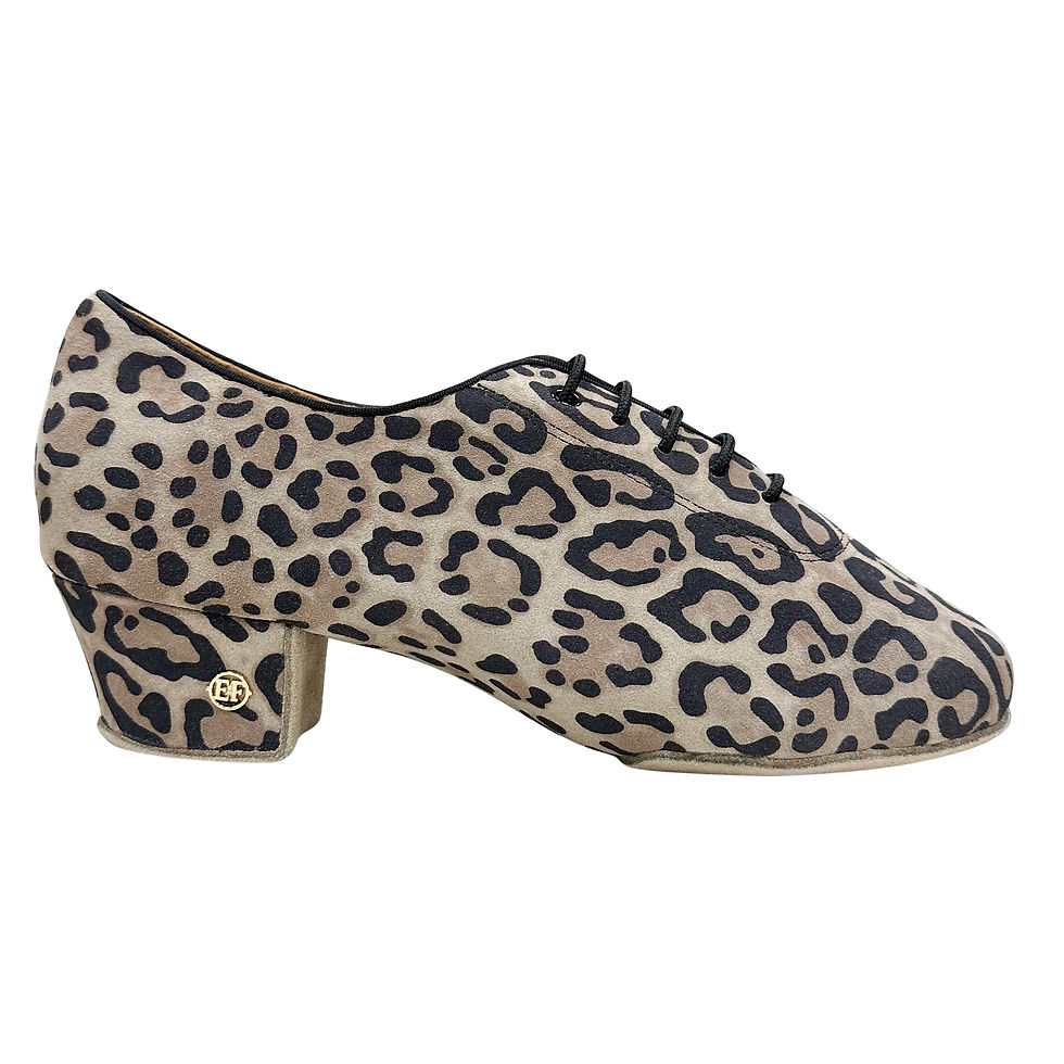 サムネイル： 【305 Model】Leopard Print Calf Suede | Ladies’ Practice/Teaching Dance Shoes