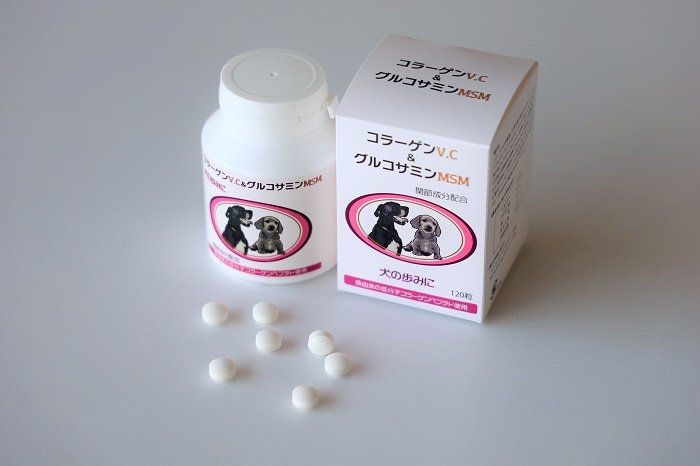 サムネイル： 犬の歩みに コラーゲンV.C&グルコサミンMSM 500mg×120粒