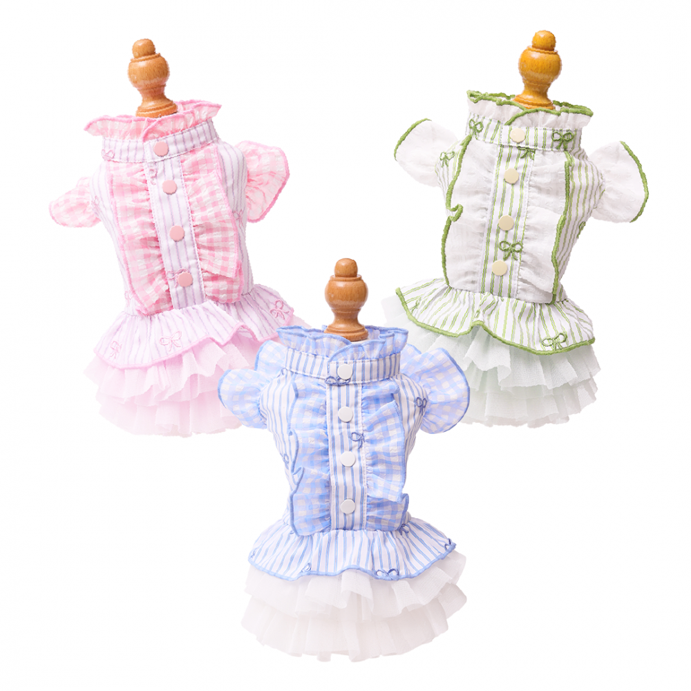 GOD PIVA ストライプリボンフリルワンピース