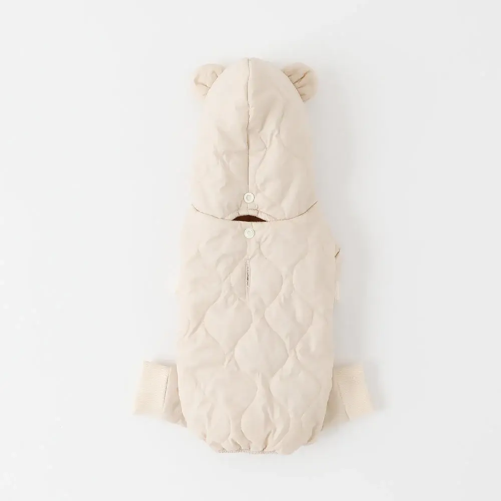 monchéri くま耳キルティングジャンプスーツ