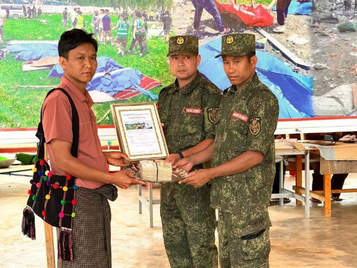 Arakan Army's Fire Dragon Military Region Donates 10 Million Kyats for Rehabilitation of Kaung Tat Village in Namhkam