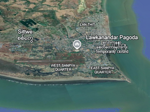 Local civilian houses in Sittwe that have been destroyed by the Military Junta.