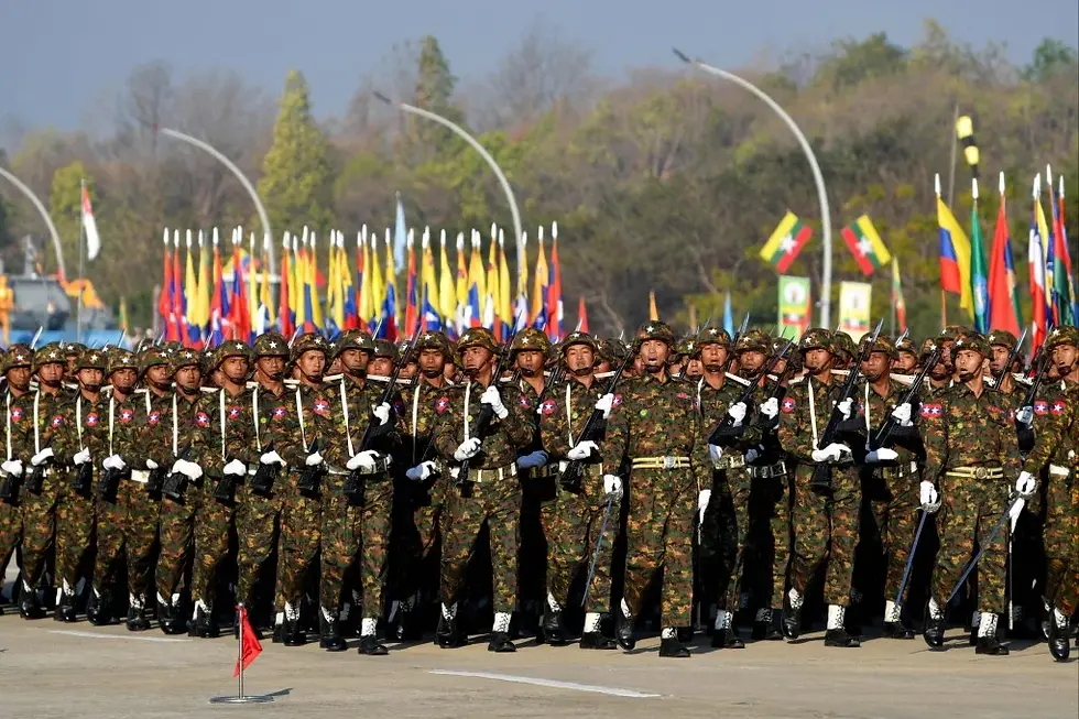 Myanmar Military Junta soldiers in 2025. (Photo - South China Morning Post)