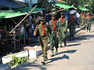 Myanmar Military soldiers in Sittwe seen in 2012 (Photo - Crd)