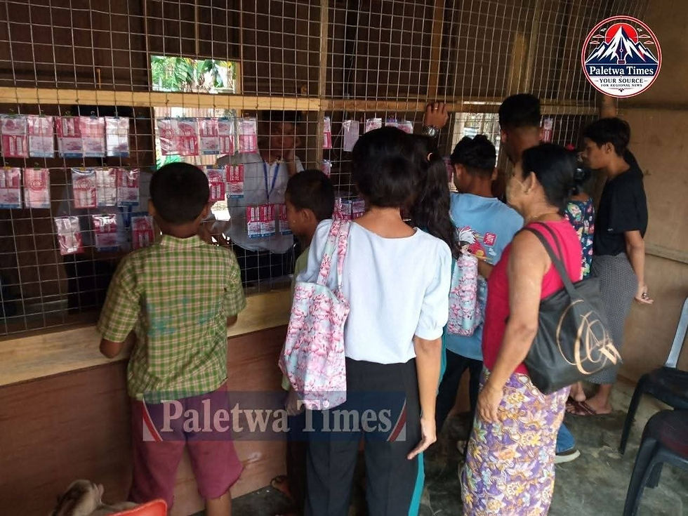Local residents pictured purchasing the Arakan Lottery. (Photo - Paletwa Times)