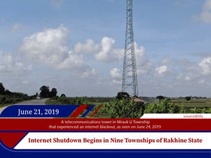 Internet Shutdown Begins in Nine Townships of Rakhine State