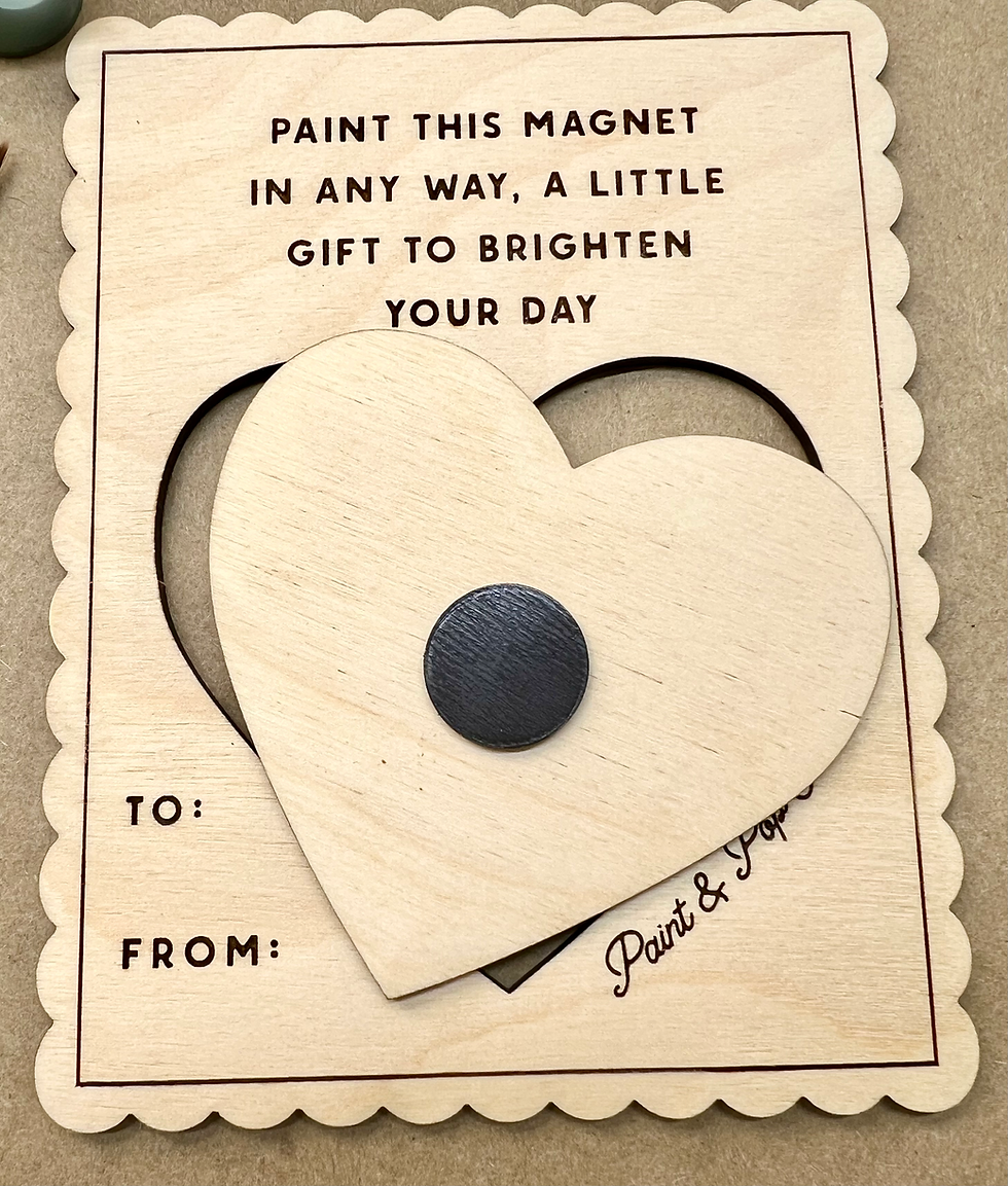 Thumbnail: Wooden heart magnet with backing card for personalized DIY gift