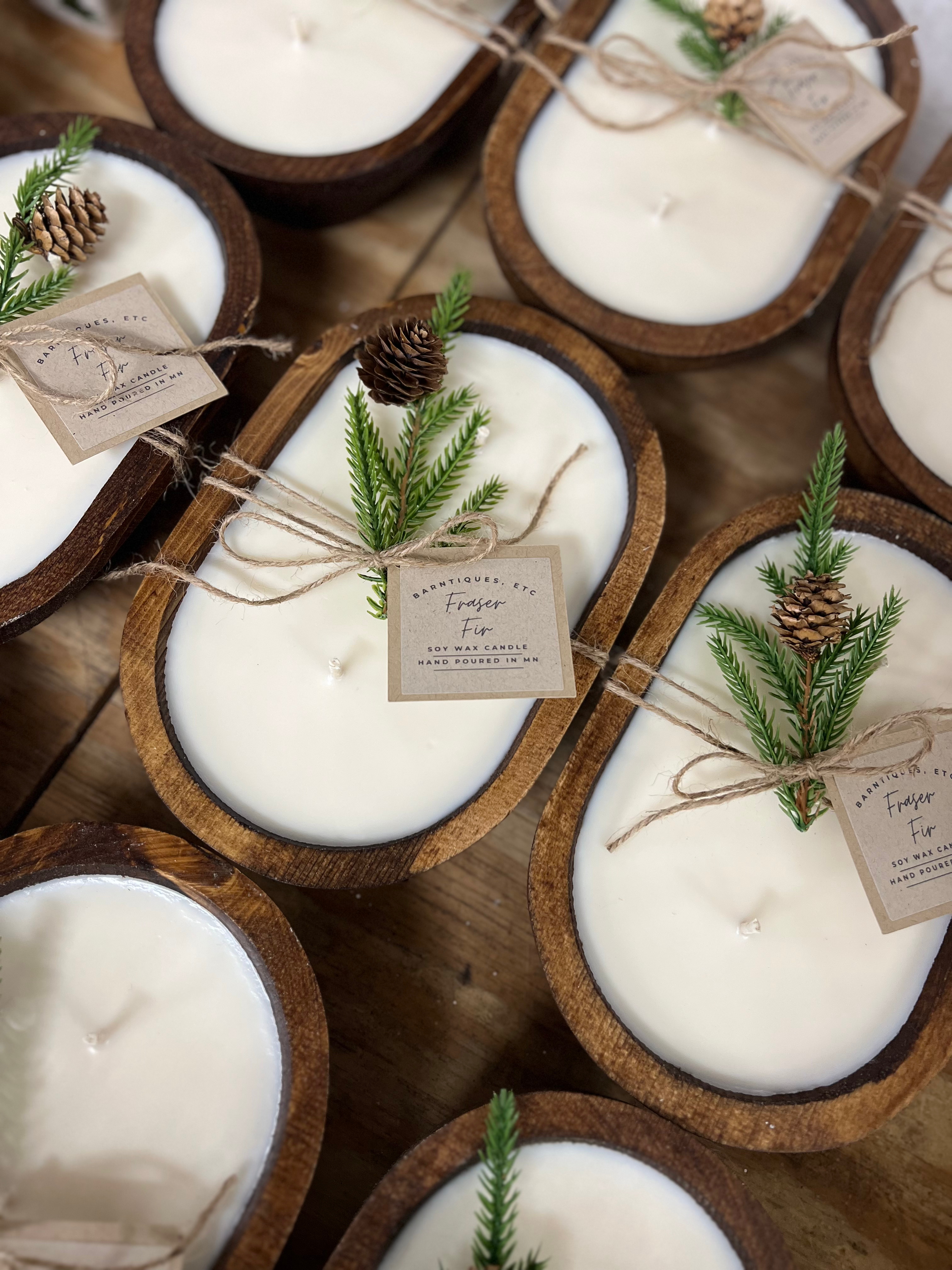 Hand-poured soy wood bowl candle with cotton wick