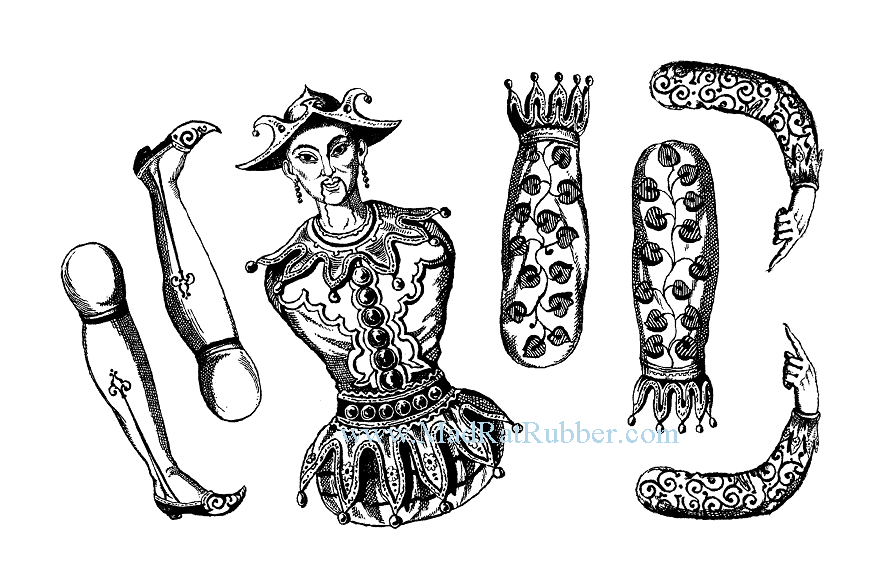 Male Chinese Dancer Doll rubber stamp