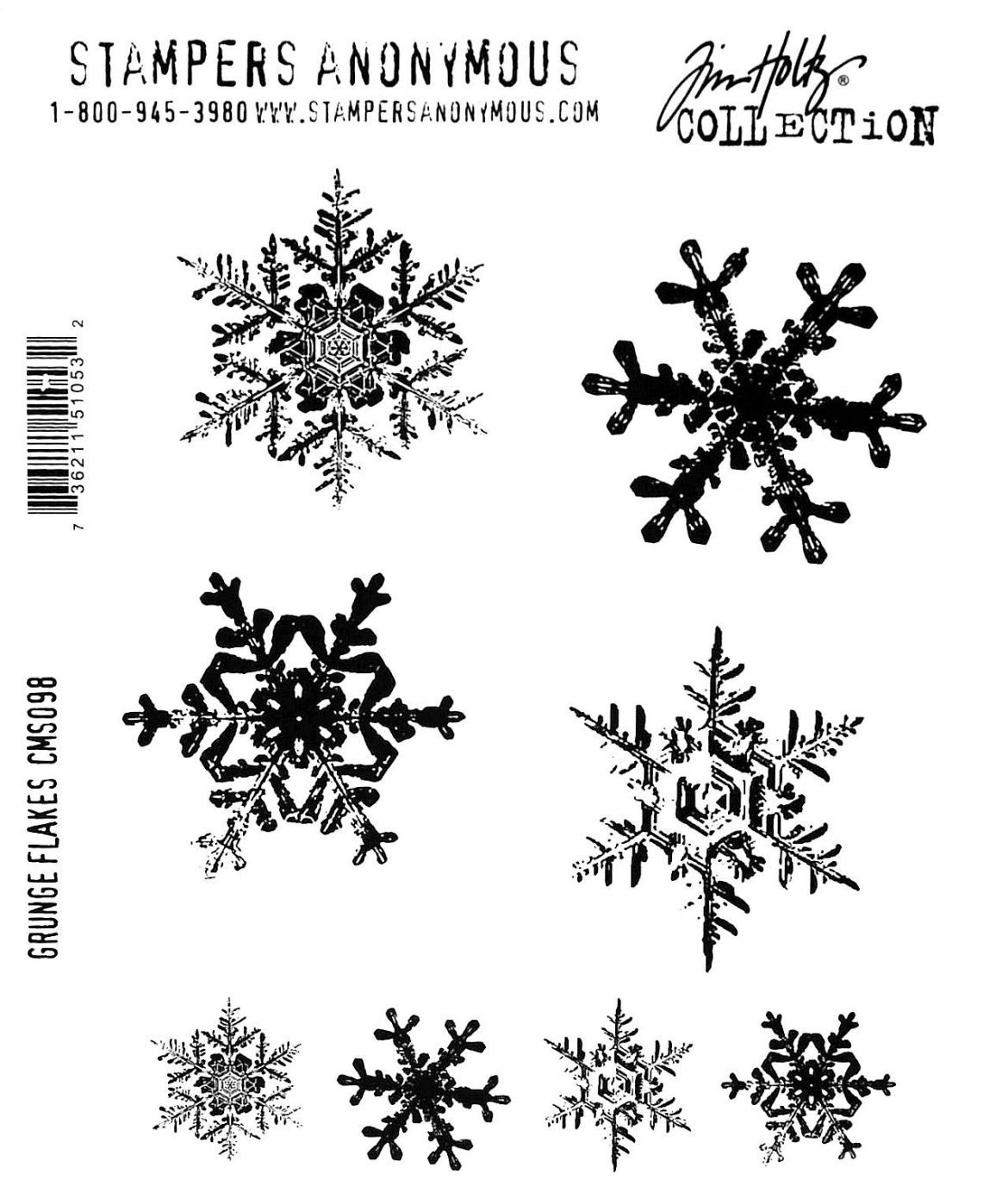 Tim Holtz Grunge Flakes Cling Mounted Set