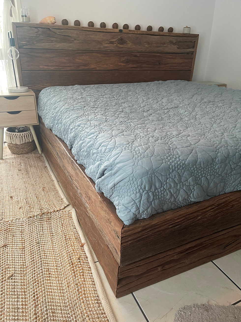 Thumbnail: Rustic King sized bed frame with Polyurethane coat
