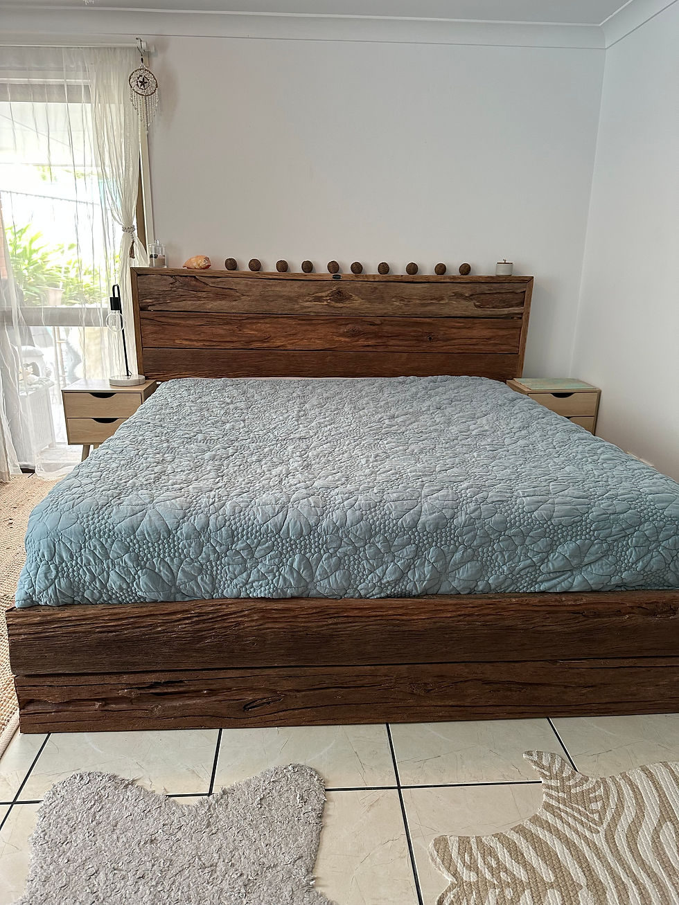 Thumbnail: Rustic King sized bed frame with Polyurethane coat