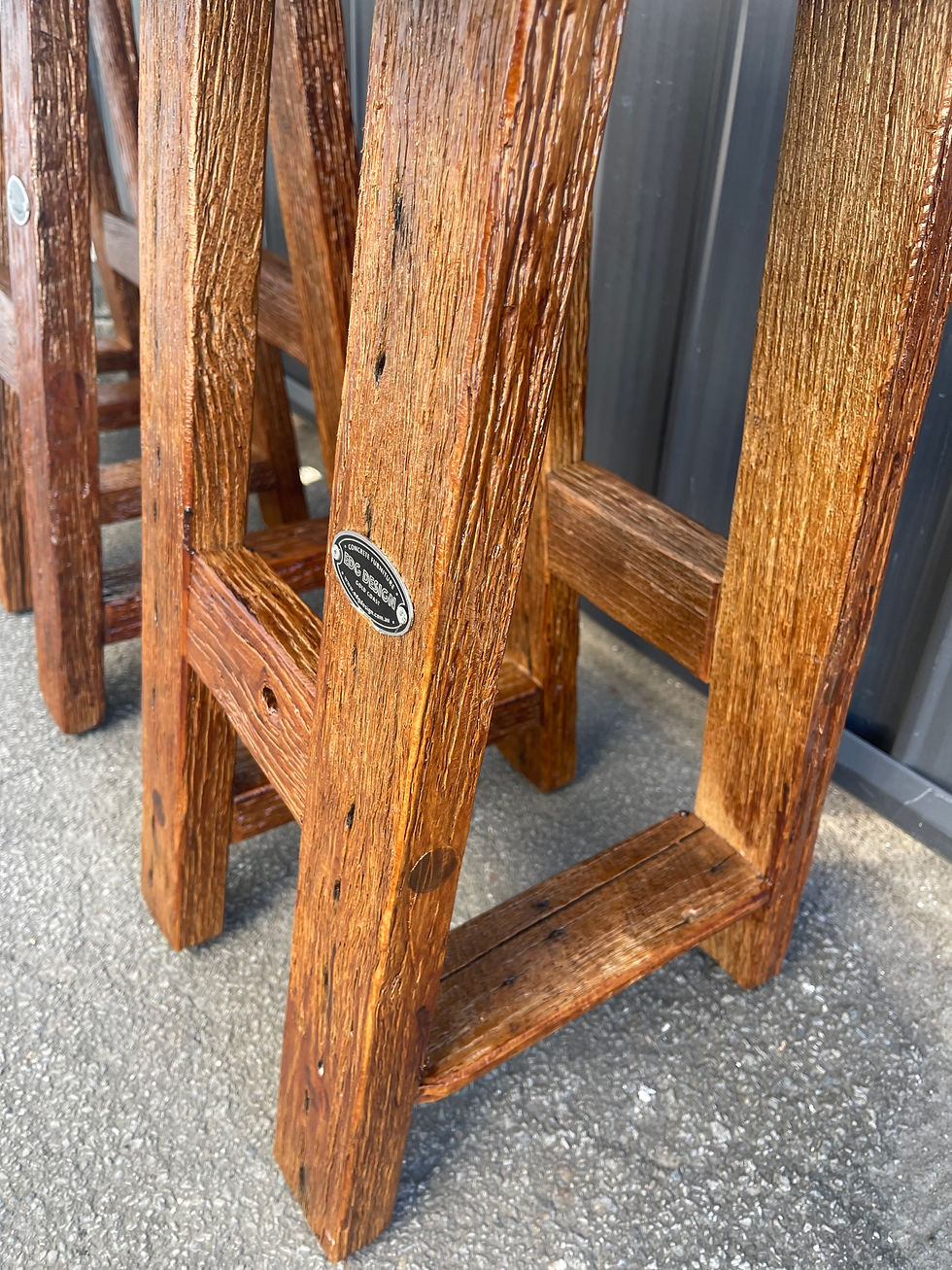Thumbnail: Concrete bar stools with Ironbark legs in Walnut Colour