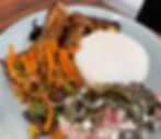 Photo 1. Mutton flaps, Samoan chop suey, and palusami (from top to bottom).