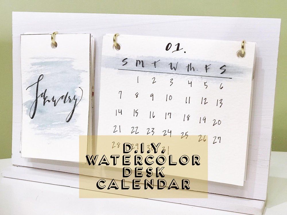 DIY Watercolor Desk Calendar