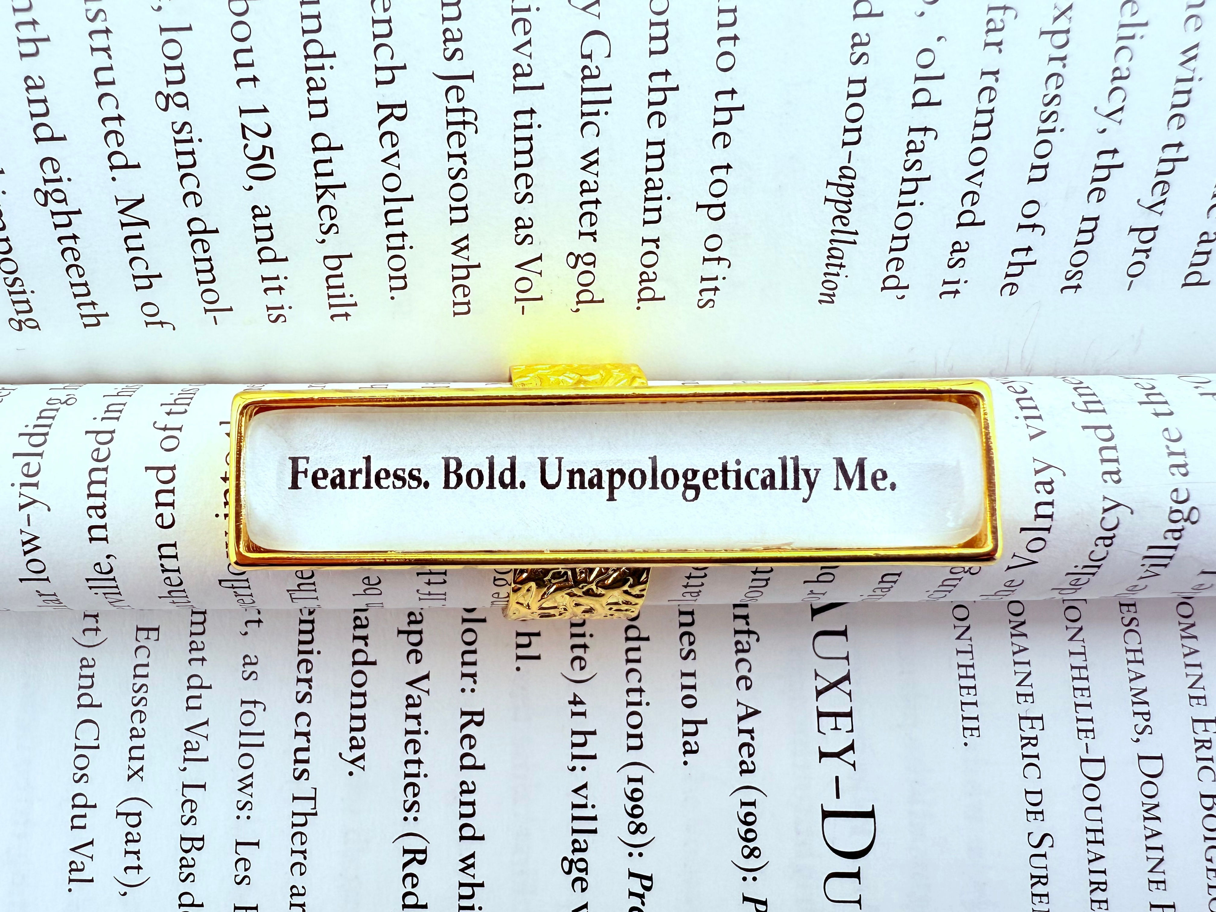 “Fearless, Bold, ” Bar ring