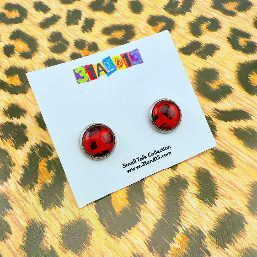 Upcycled Paper stud earrings