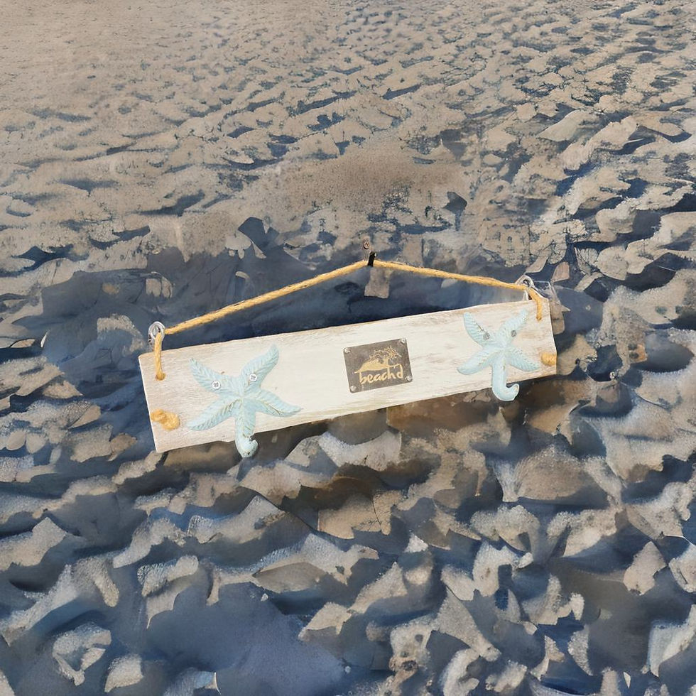 Metal Starfish Recycled Wood Coat Rack