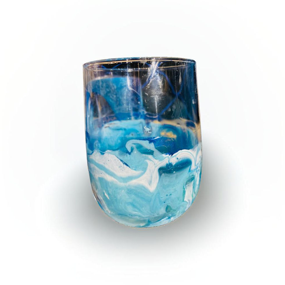 Resin Wine Glass - Stemmless Ocean Colours